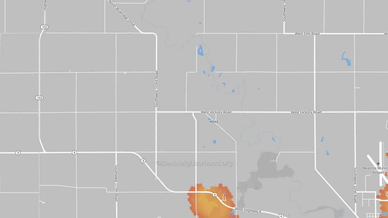 Bike Grade map of Hoag, NE