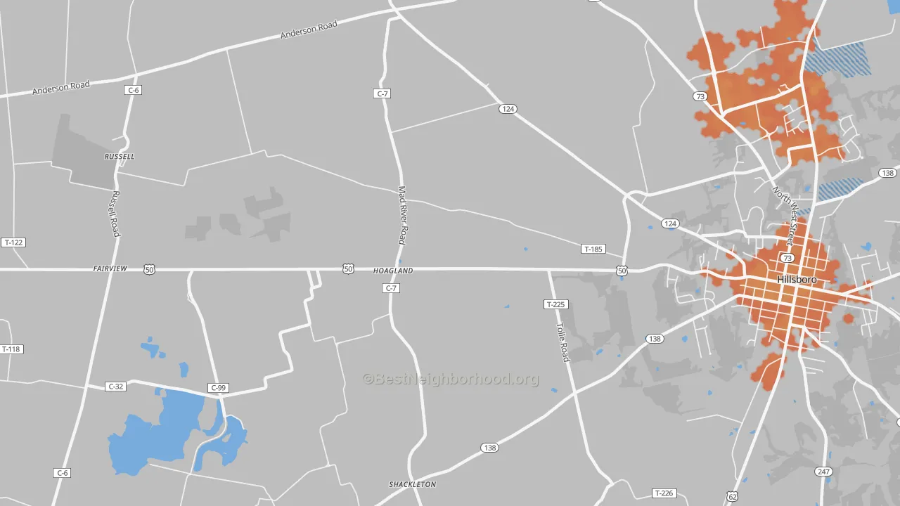 Bike Grade map of Hoagland, OH