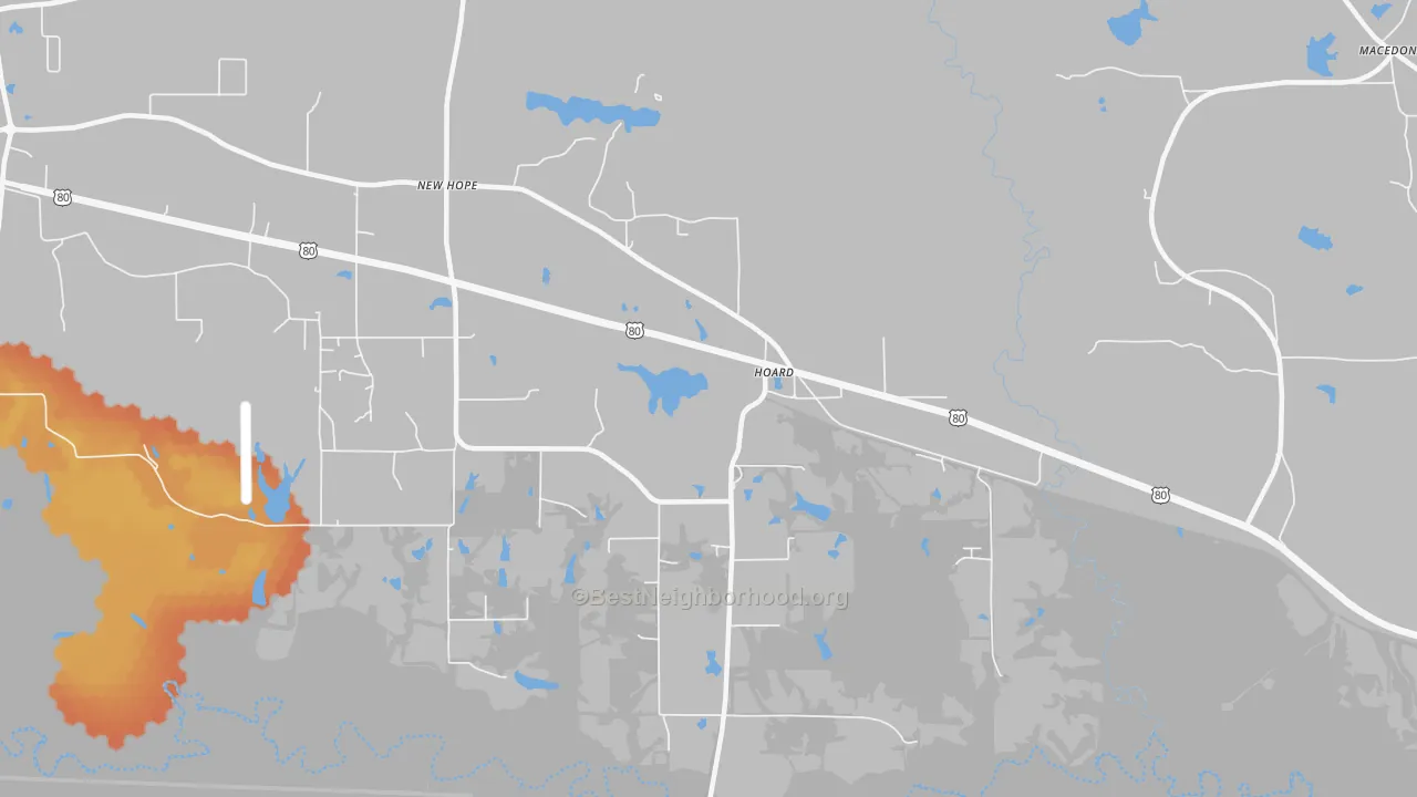 Bike Grade map of Hoard, TX