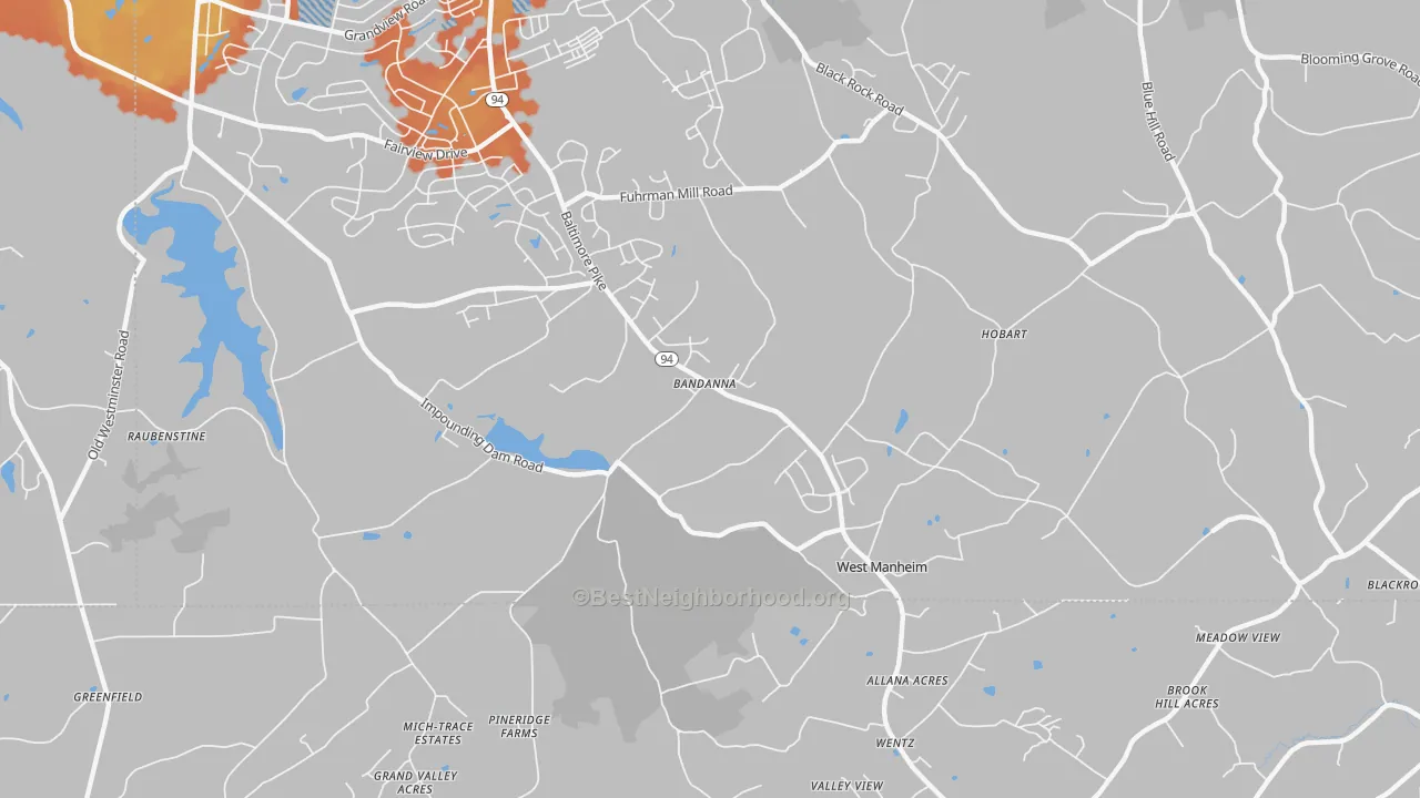 Bike Grade map of Hobart, PA
