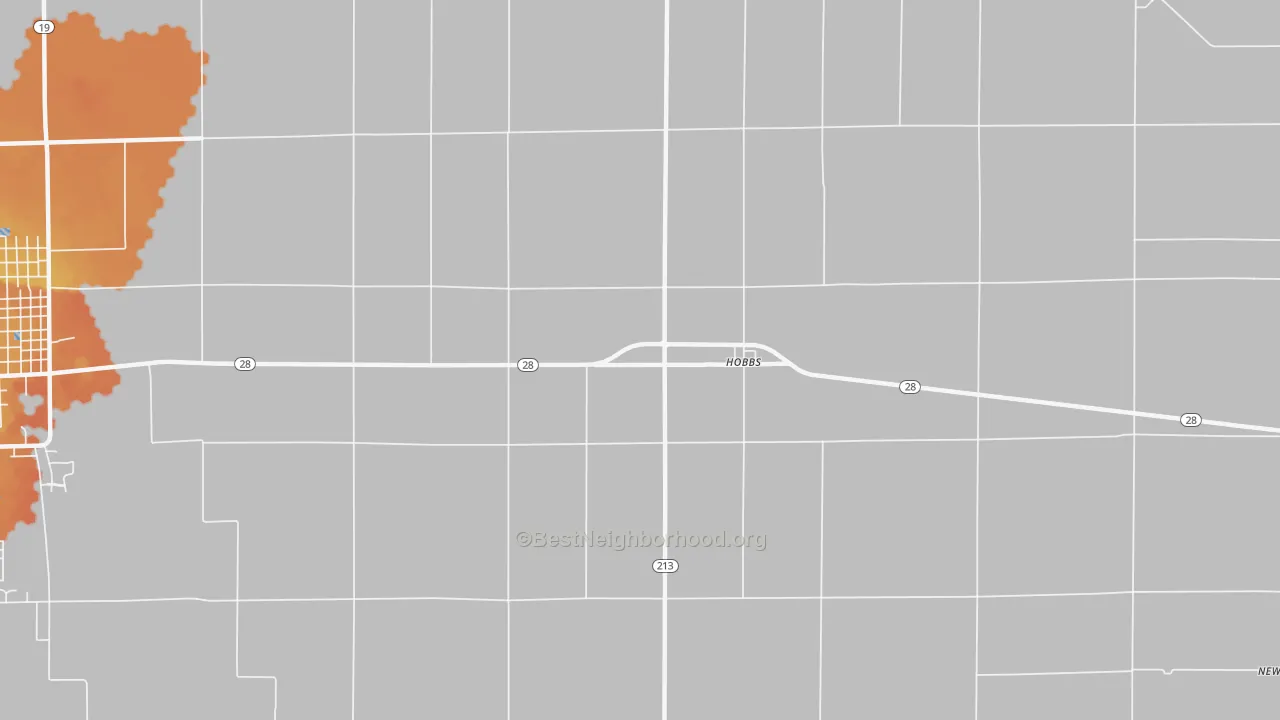 Bike Grade map of Hobbs, IN