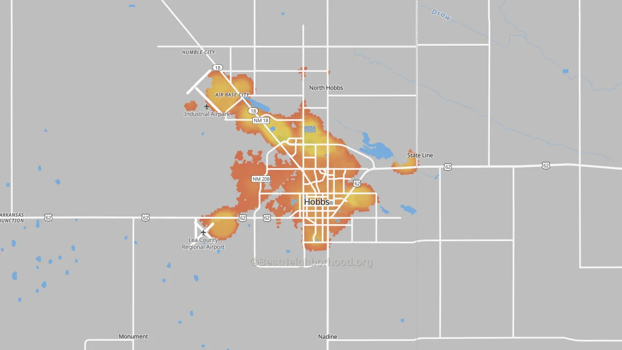Bike Grade map of Hobbs, NM