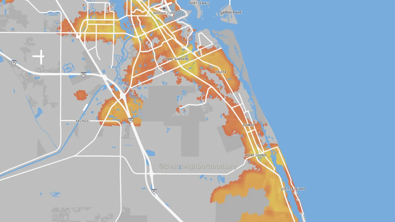 Bike Grade map of Hobe Sound, FL