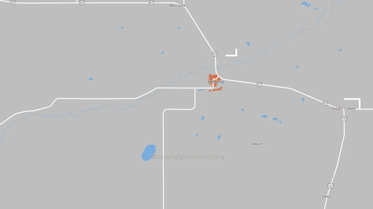 Bike Grade map of Hobson, MT