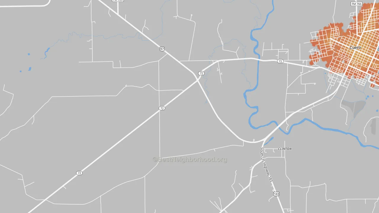 Bike Grade map of Hochheim, TX