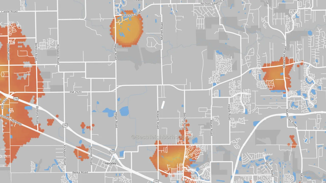 Bike Grade map of Hockley, TX