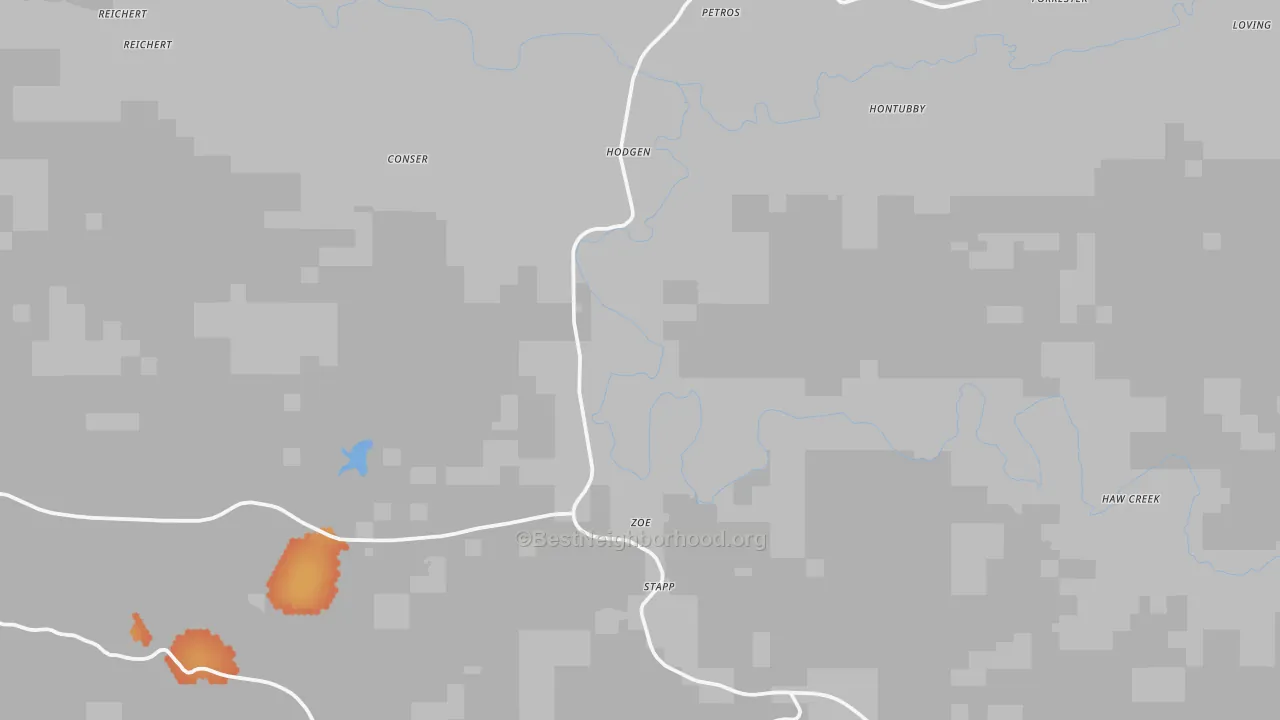 Bike Grade map of Hodgen, OK