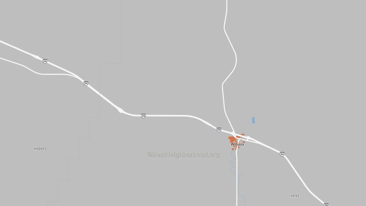 Bike Grade map of Hodges, MT