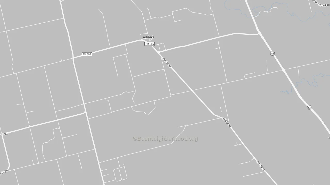 Bike Grade map of Hodges, TX