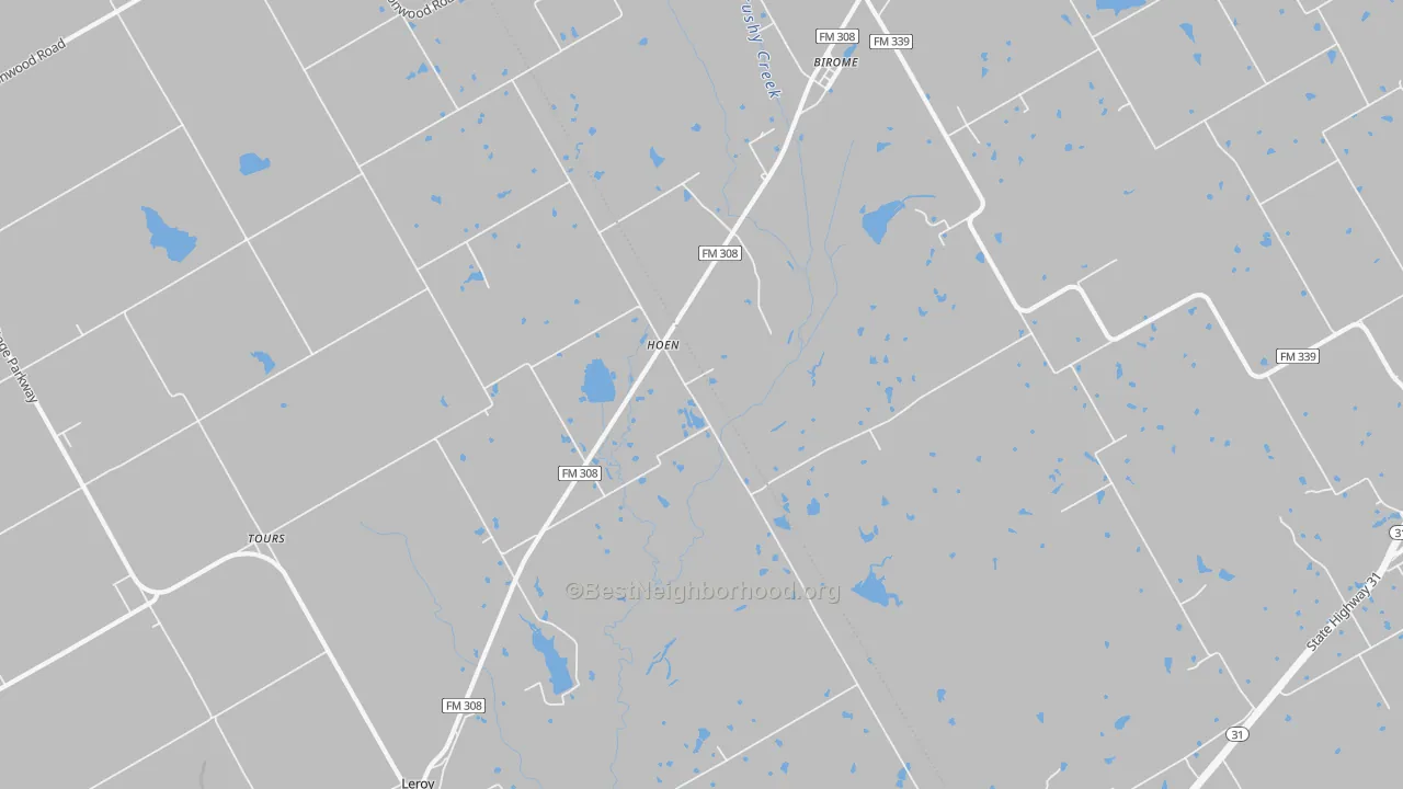 Bike Grade map of Hoen, TX