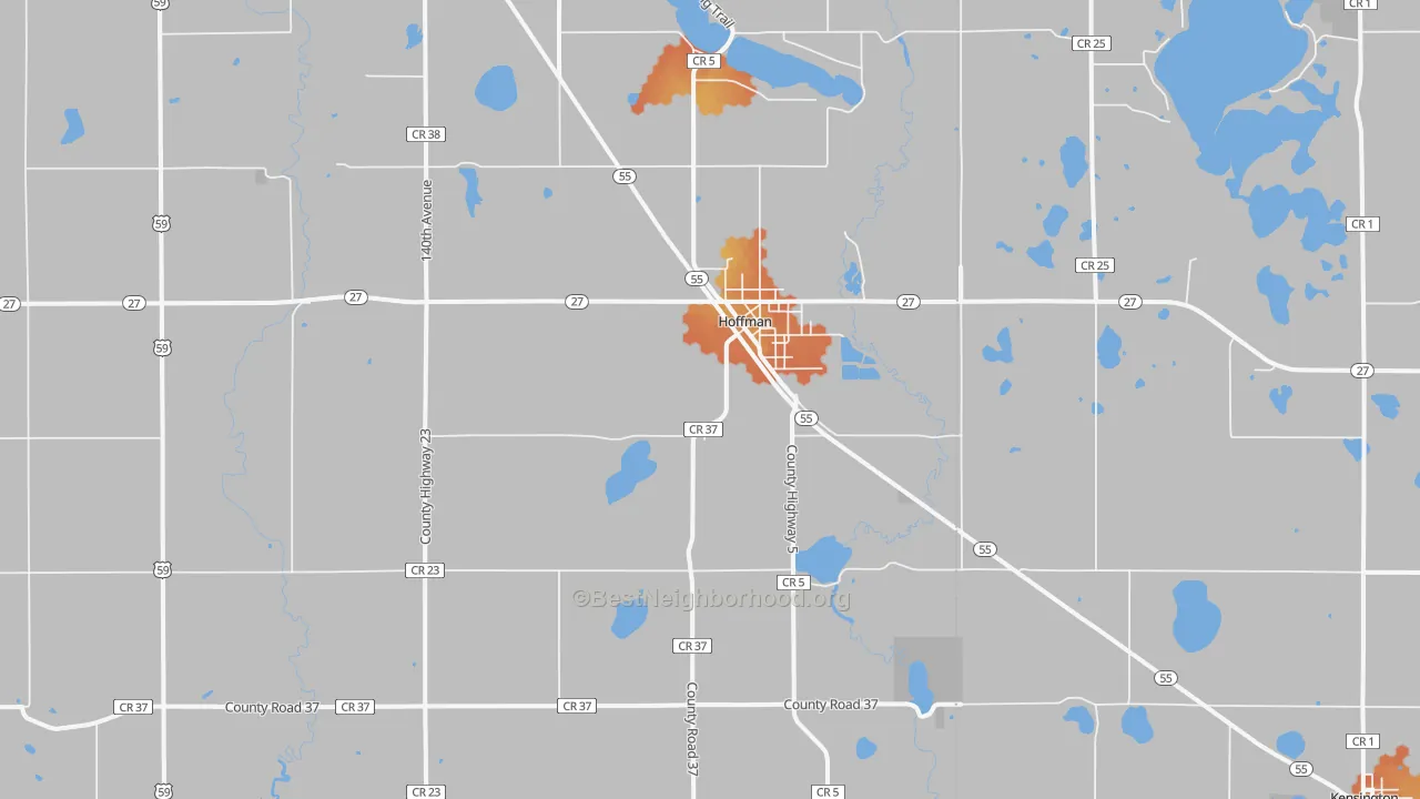 Bike Grade map of Hoffman, MN