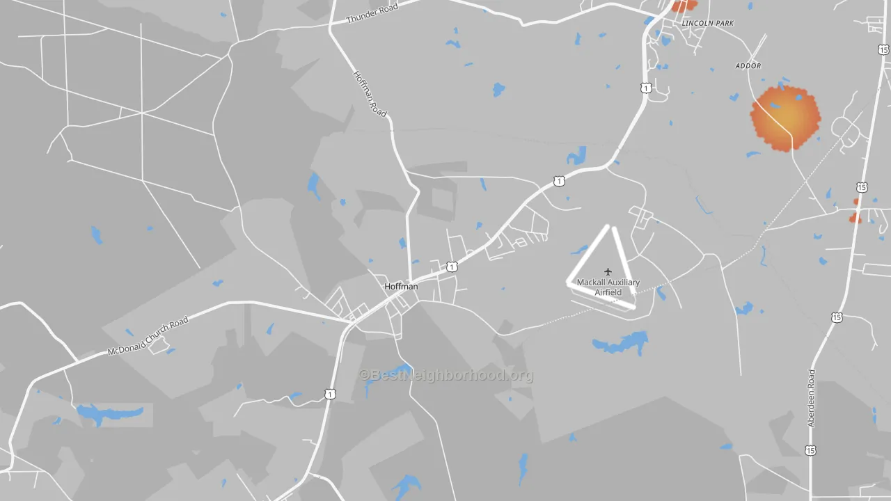 Bike Grade map of Hoffman, NC