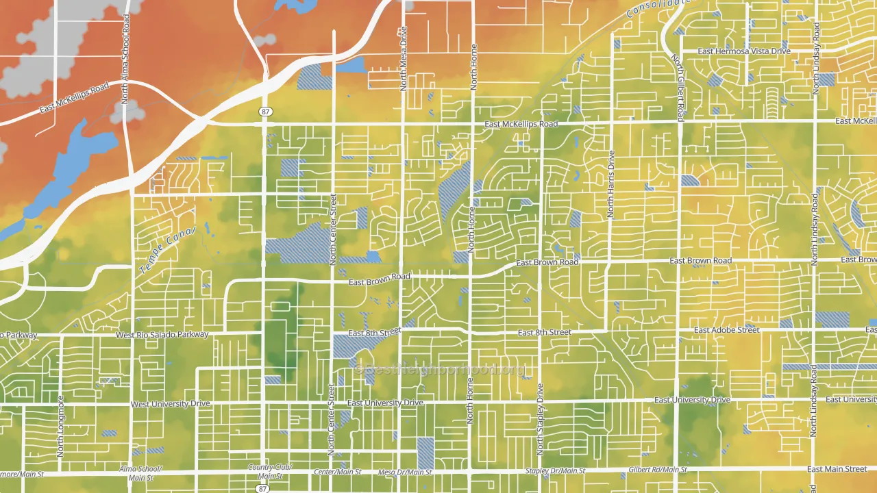 Bike Grade map of Hohokam Village, Mesa, AZ