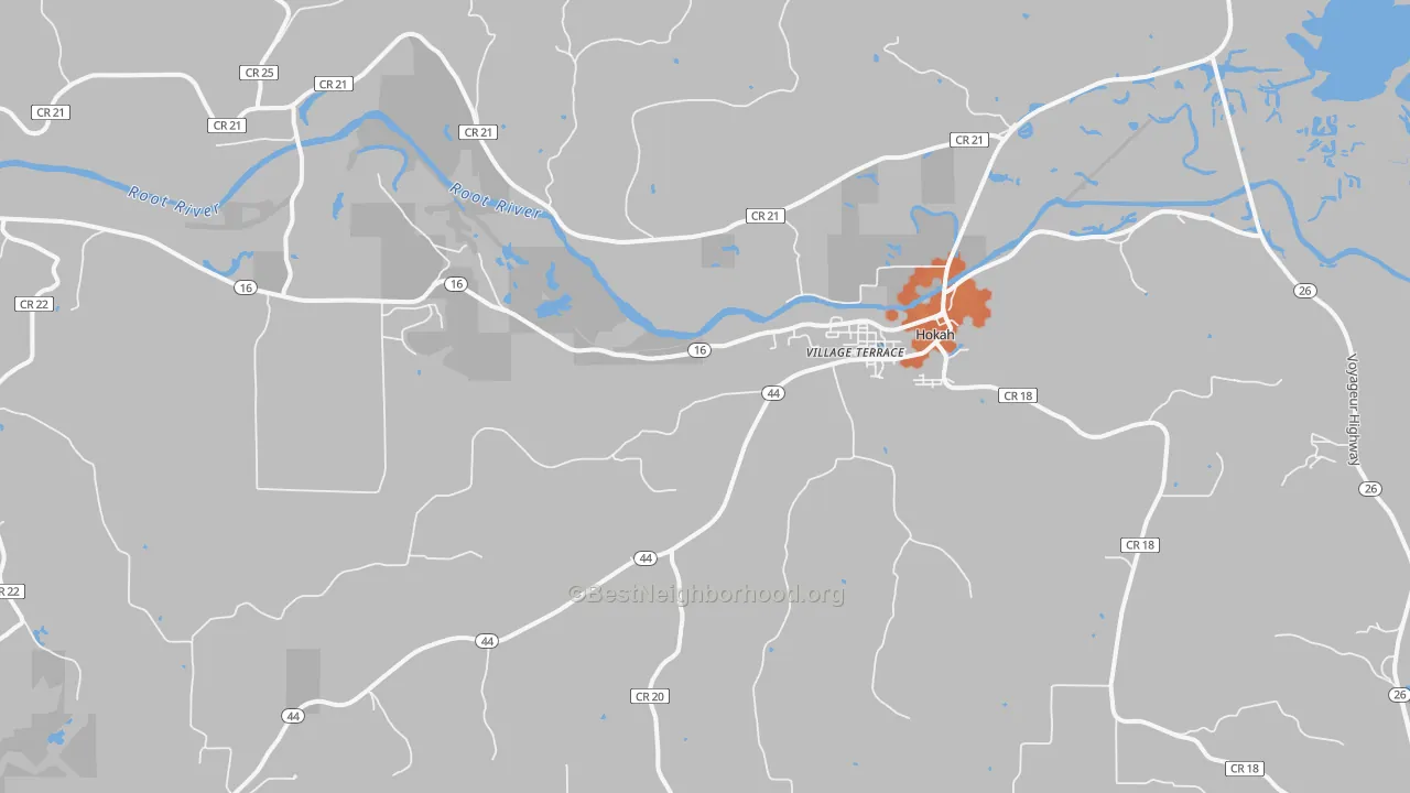 Bike Grade map of Hokah, MN