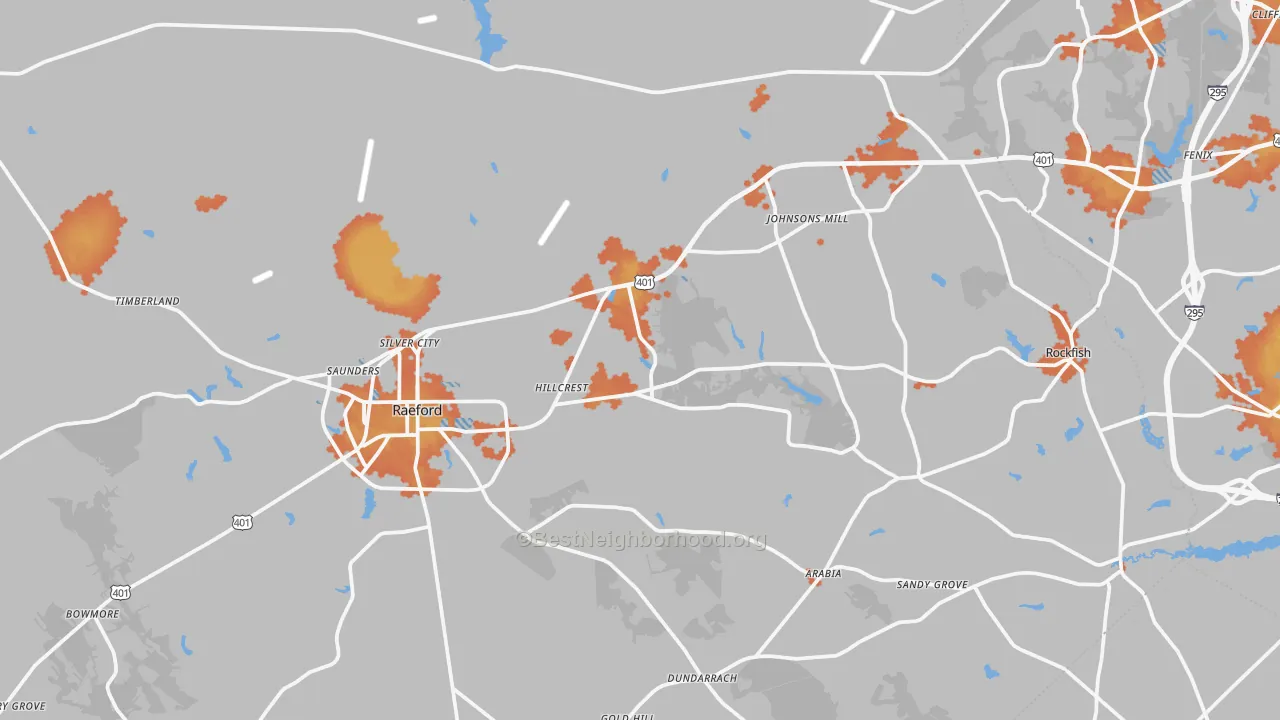 Bike Grade map of Hoke County, NC