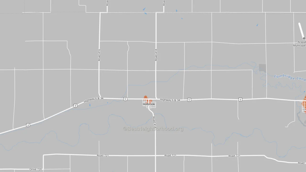 Bike Grade map of Holbrook, NE