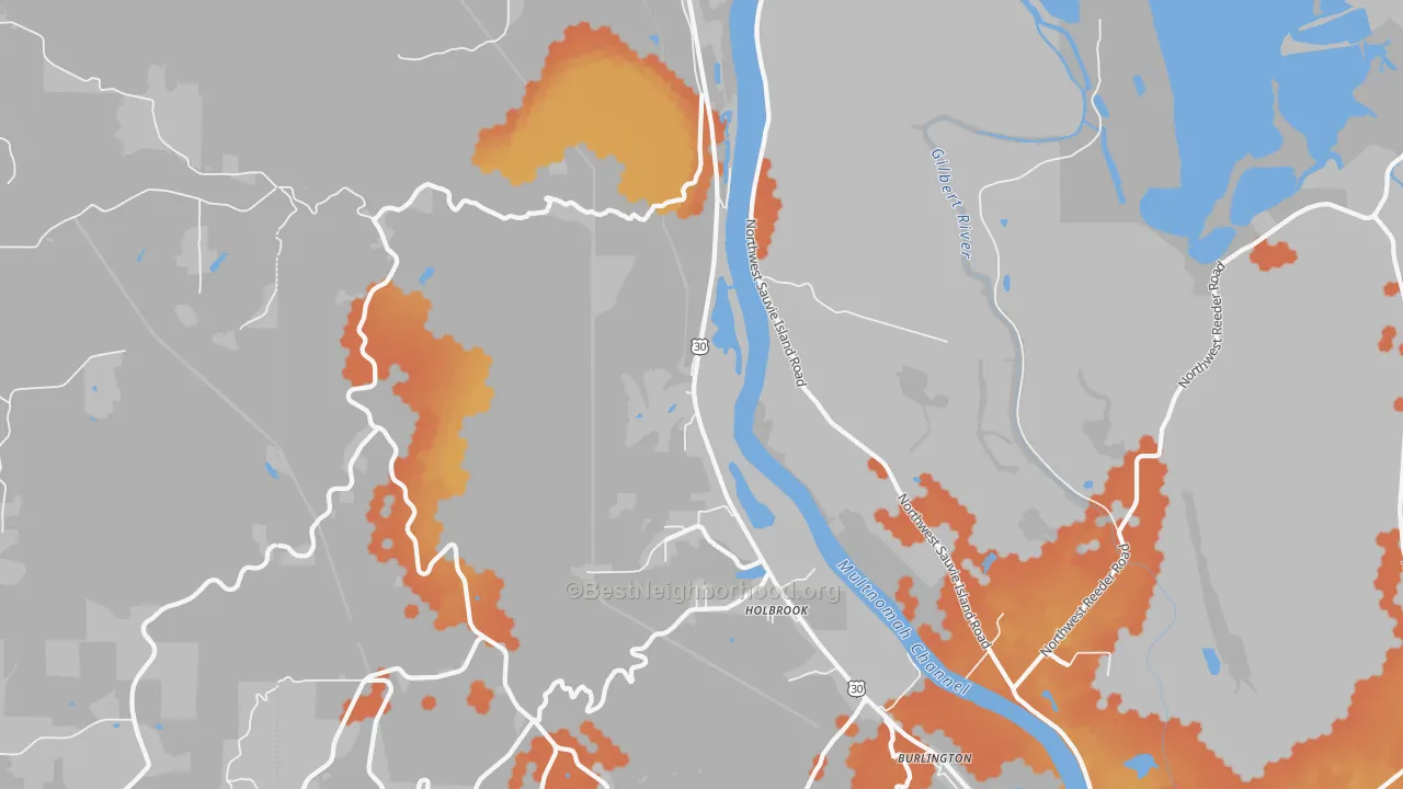 Bike Grade map of Holbrook, OR