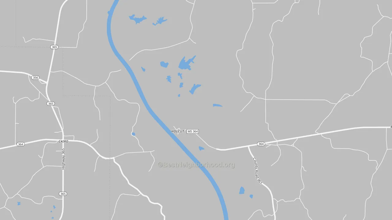 Bike Grade map of Holcut, MS
