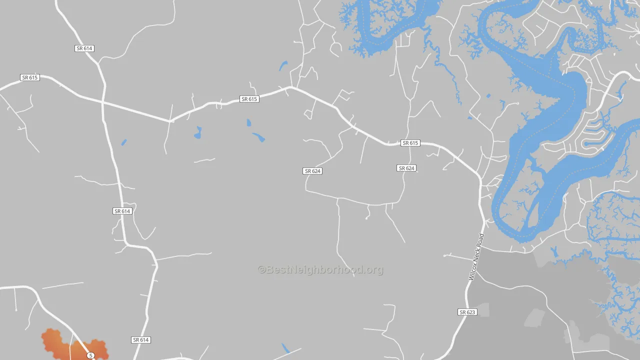 Bike Grade map of Holdcroft, VA