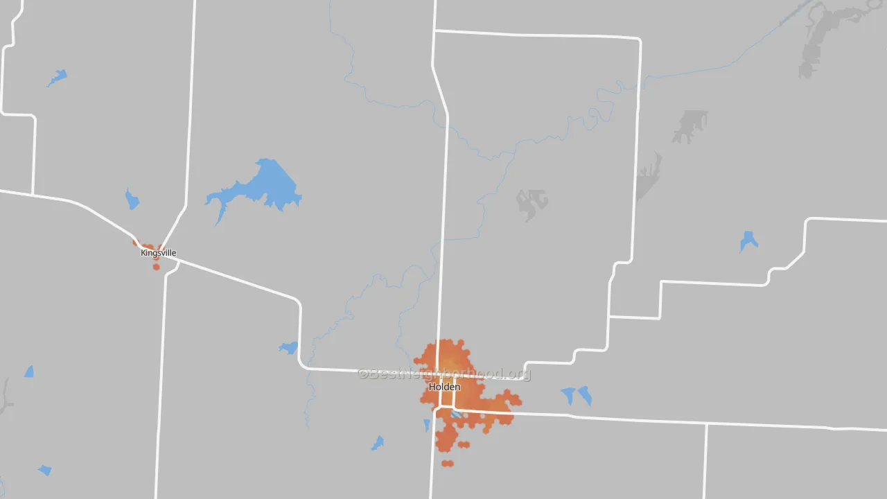 Bike Grade map of Holden, MO
