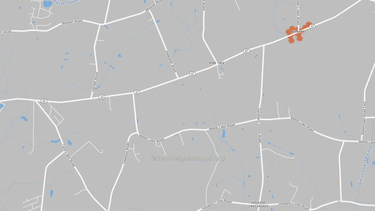 Bike Grade map of Holdens Crossroads, NC