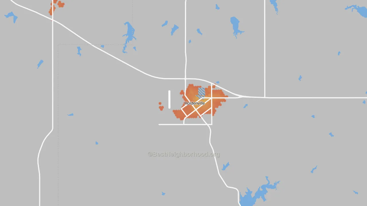 Bike Grade map of Holdenville, OK