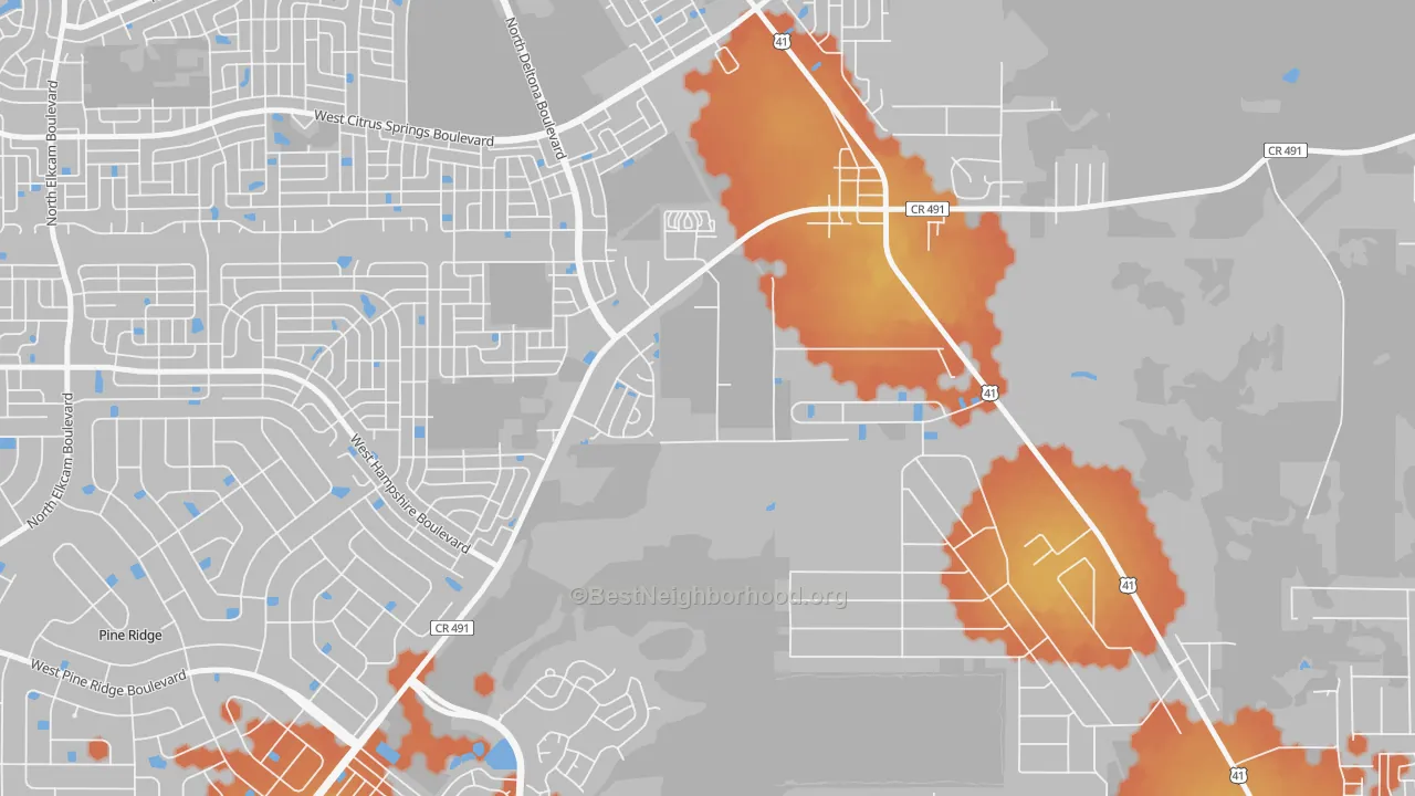 Bike Grade map of Holder, FL