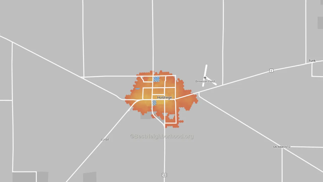 Bike Grade map of Holdrege, NE