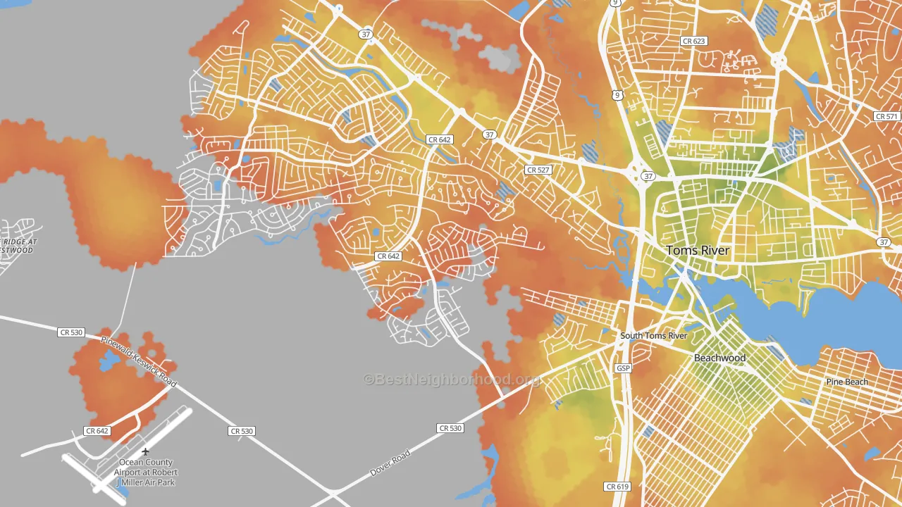 Bike Grade map of Holiday City South, NJ