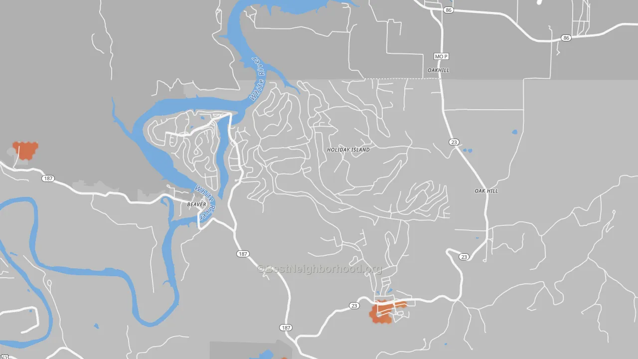 Bike Grade map of Holiday Island, AR
