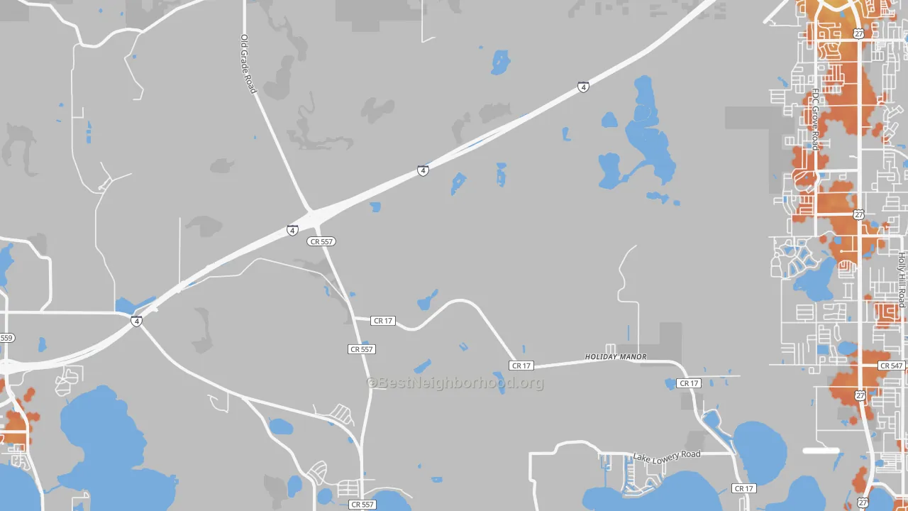 Bike Grade map of Holiday Manor, FL