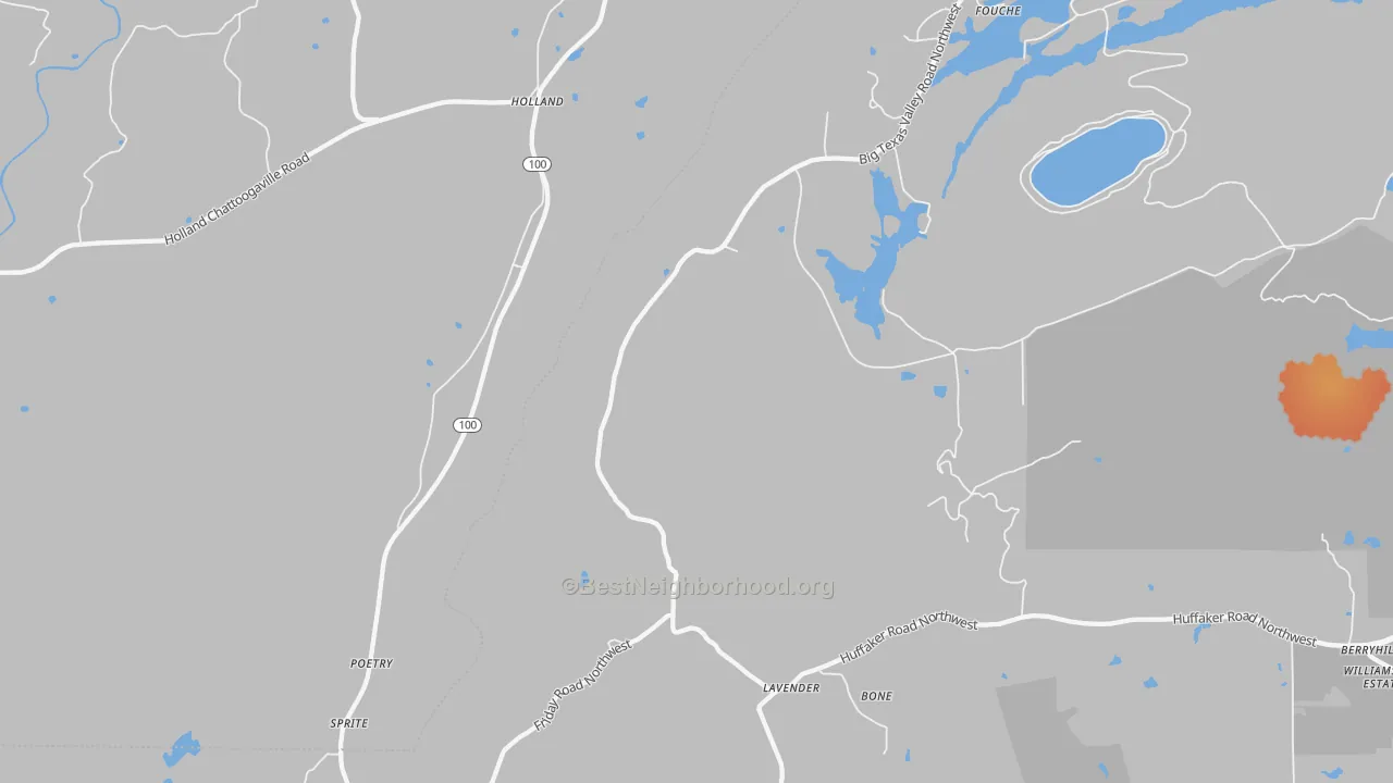 Bike Grade map of Holland, GA