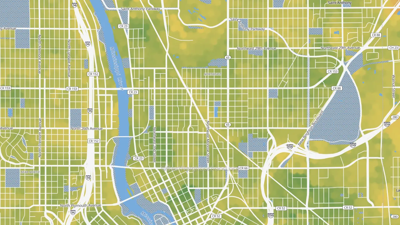 Bike Grade map of Holland, Minneapolis, MN