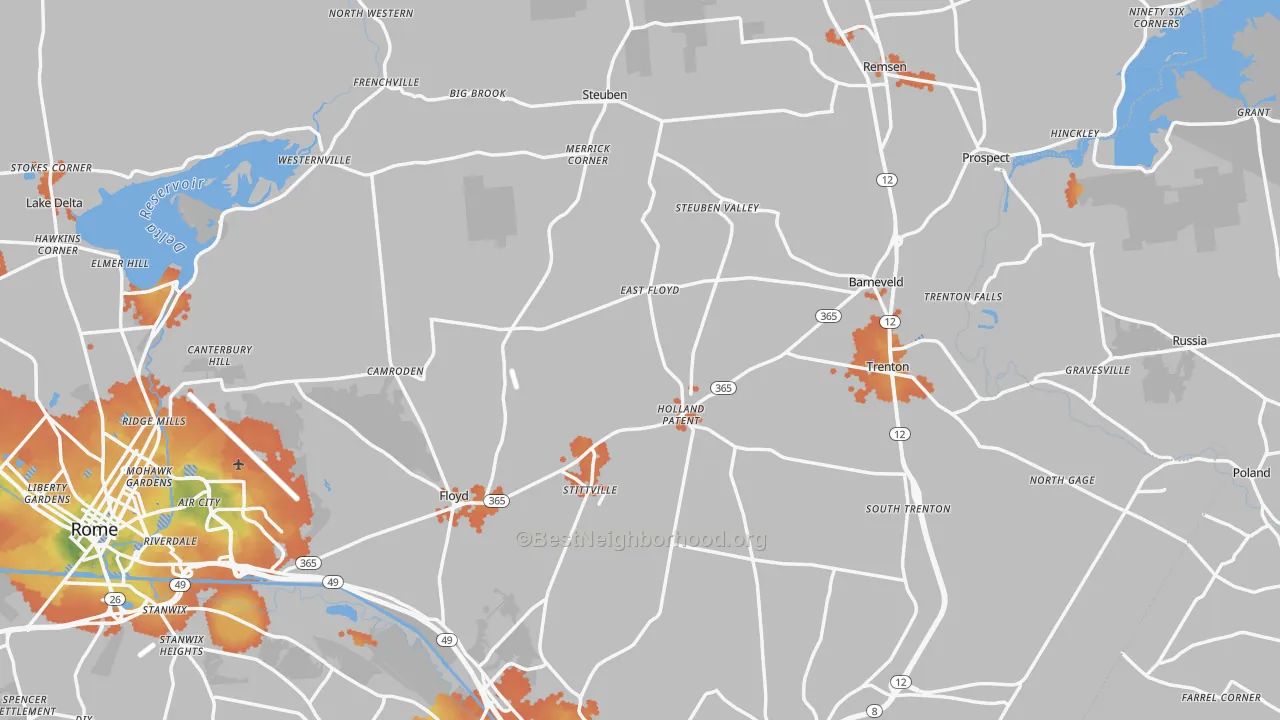 Bike Grade map of Holland Patent, NY
