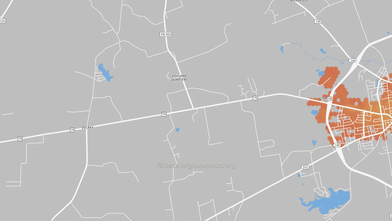 Bike Grade map of Holland Quarters, TX