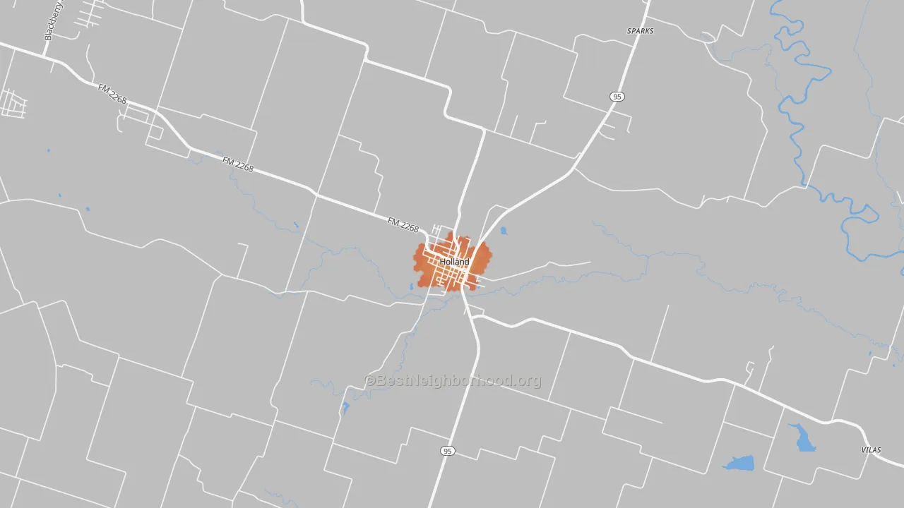 Bike Grade map of Holland, TX