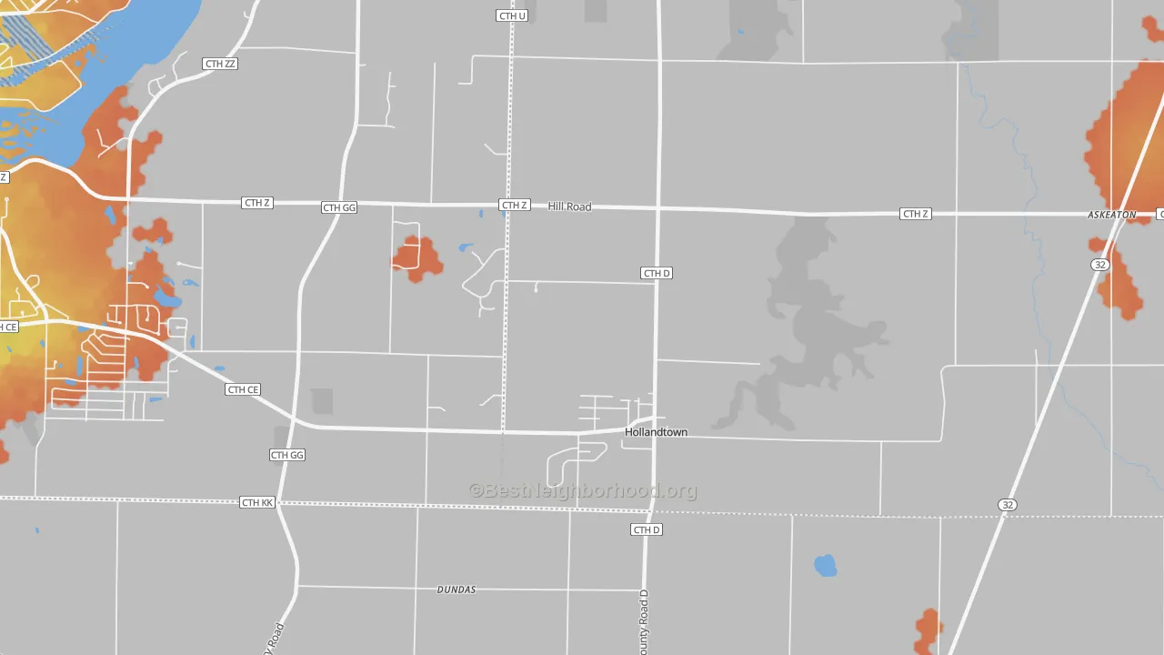 Bike Grade map of Holland, WI
