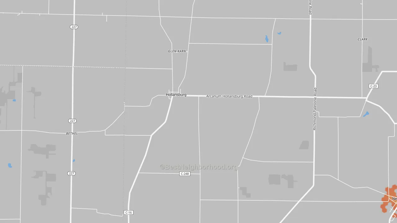 Bike Grade map of Hollansburg, OH