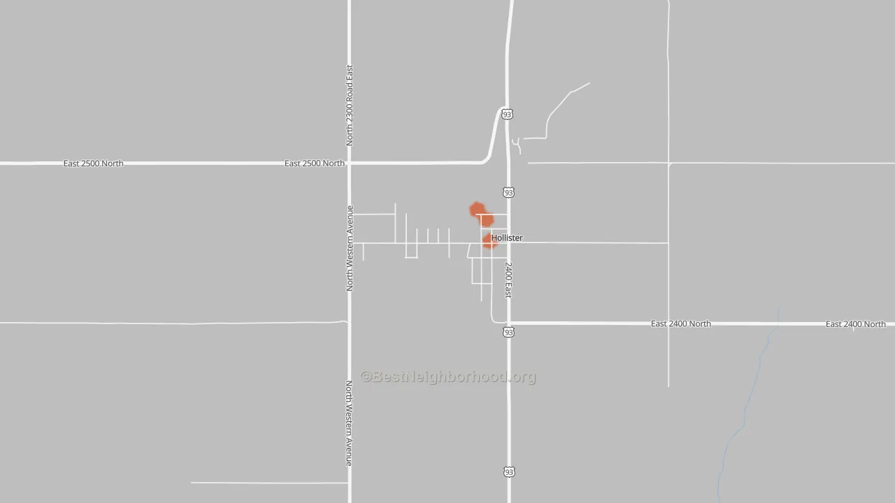 Bike Grade map of Hollister, ID