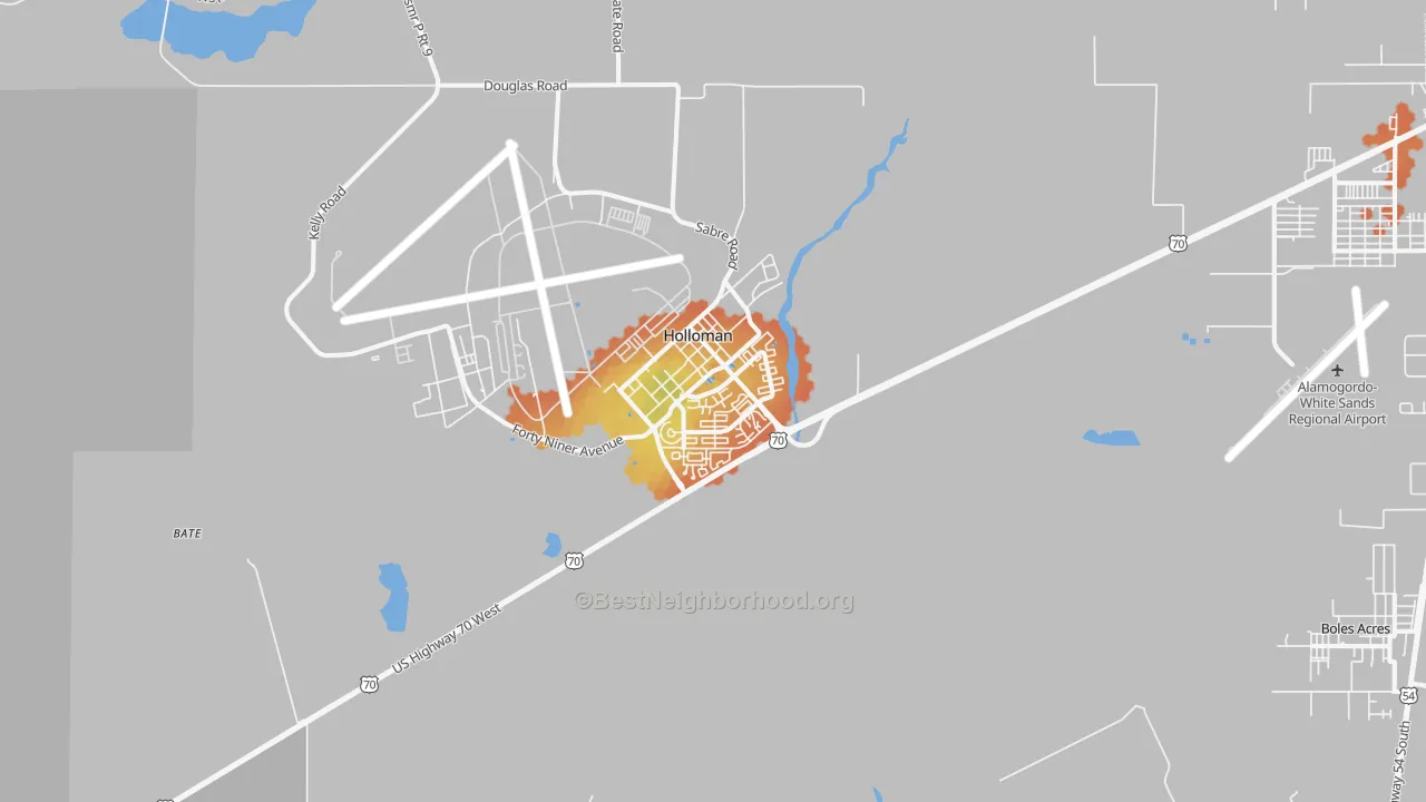 Bike Grade map of Holloman AFB, NM