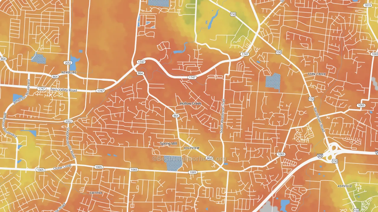 Bike Grade map of Hollow Creek, KY
