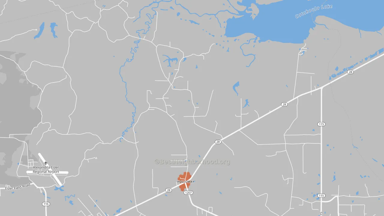 Bike Grade map of Holloway, LA