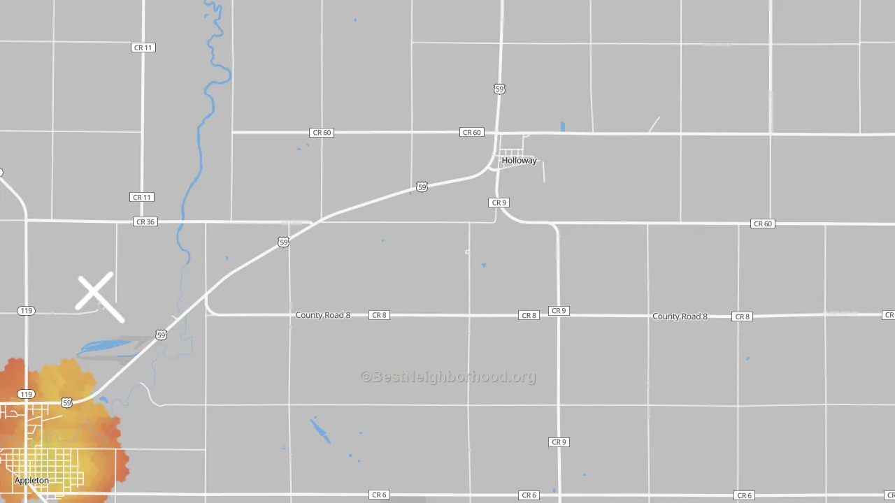 Bike Grade map of Holloway, MN