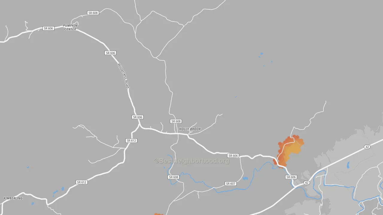 Bike Grade map of Holly Brook, VA