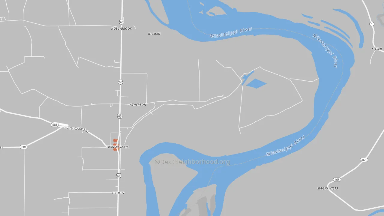 Bike Grade map of Hollybrook, LA
