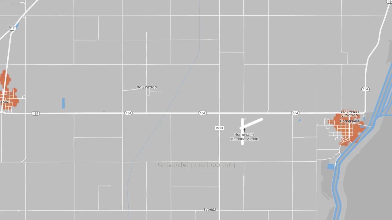 Bike Grade map of Hollywood, MO
