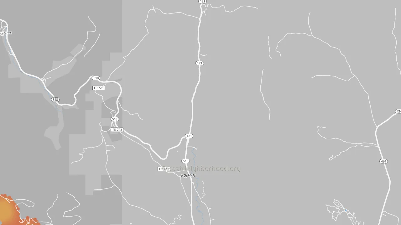Bike Grade map of Holman, NM