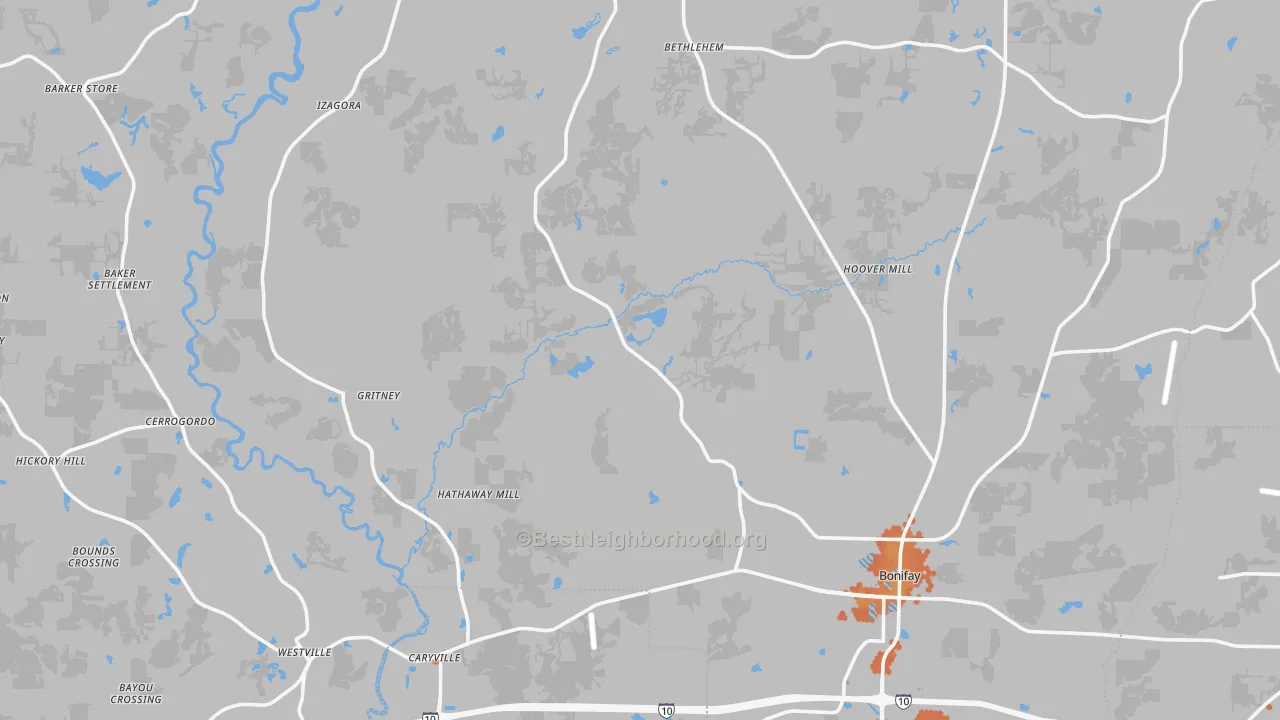 Bike Grade map of Holmes County, FL
