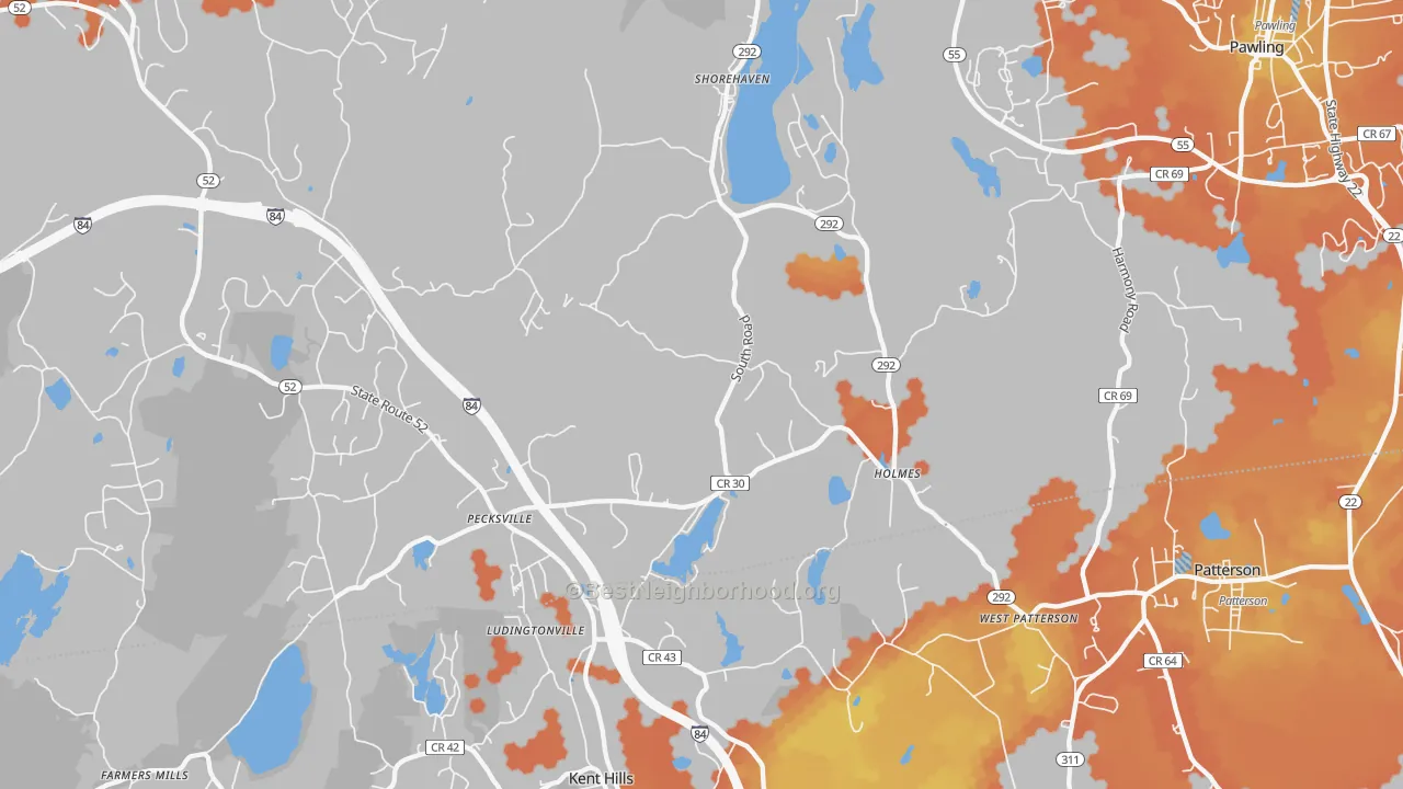 Bike Grade map of Holmes, NY