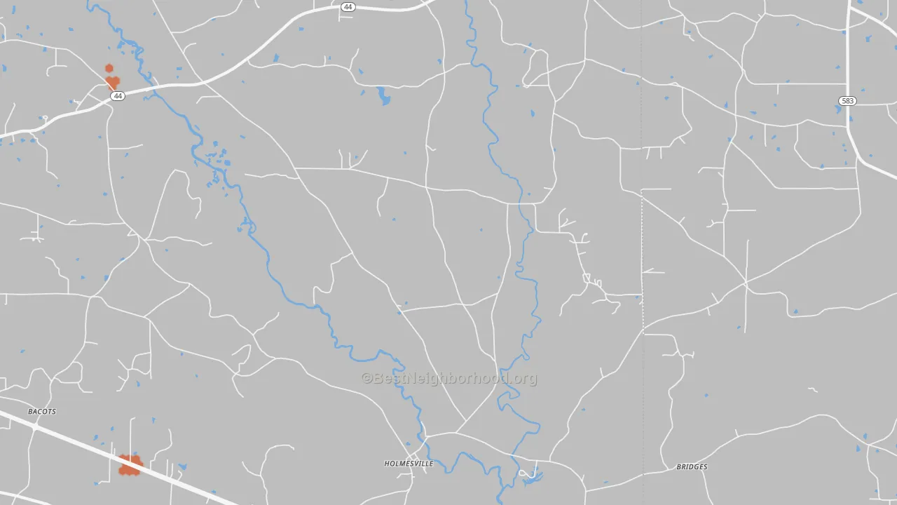 Bike Grade map of Holmesville, MS